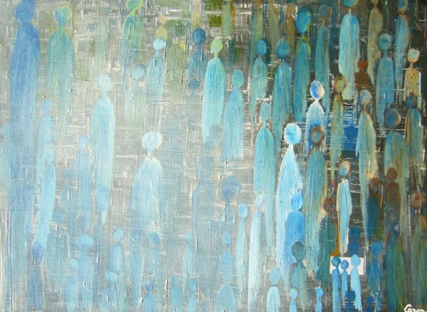 foule bleue